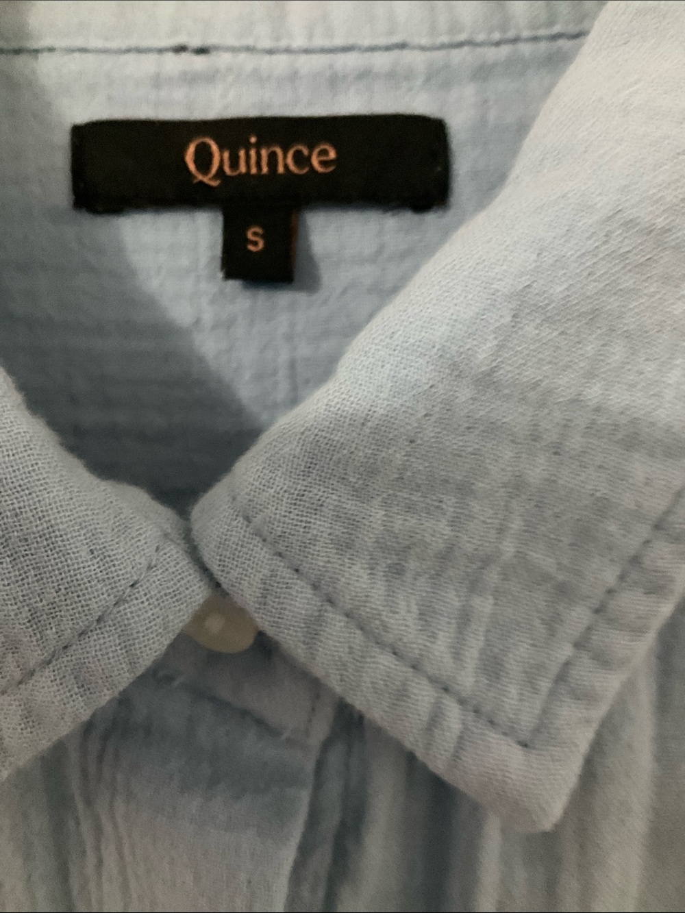 Quince 100% Organic Cotton Gauze Long Sleeve Button-Down Shirt SZ S - Picture 5 of 5